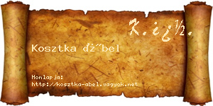 Kosztka Ábel névjegykártya
