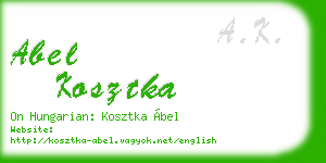 abel kosztka business card